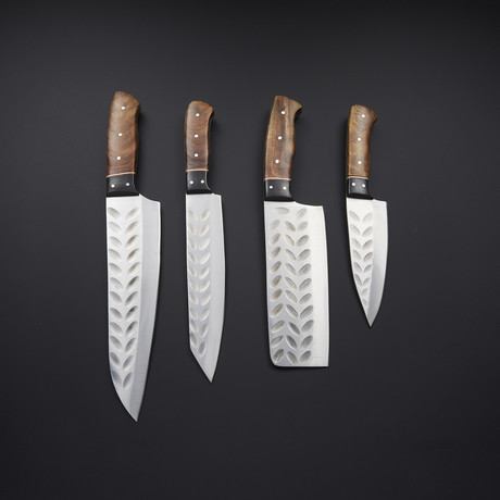 Pro Chef's Knives // Natural Rosewood // Set of 4