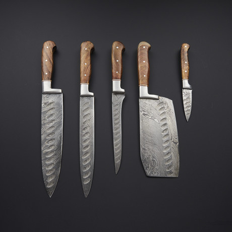 Pro Chef's Knives // Henkel Rosewood + Special Burl // Set of 5