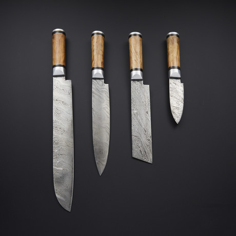 Pro Chef's Knives // Olive Wood // Set of 4