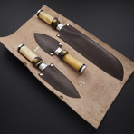 Pro Chef's Knives // Bone + Olive Wood // Set of 3