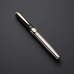 Satin 925 Solid Silver Fountain Pen // 18k Rose Gold + Silver Plated Fittings (Fine Point Nib)