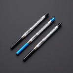 Satin 925 Solid Silver Rollerball Pen // 18k Rose Gold + Silver Plated Fittings (Black Ink)