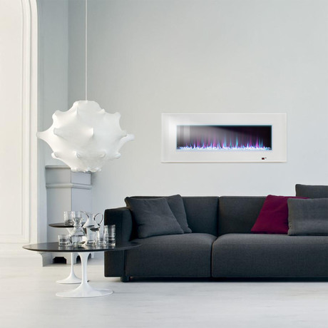 Streamline Wall Mounted Electric Fireplace // White