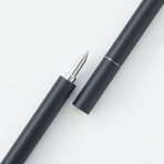 Ten Stationery // Sleeve Roller Ball Slim Pen + Magnetic Cap (Black)