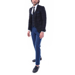James 3-Piece Slim-Fit Suit // Black + Blue (Euro: 46)