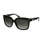 Women's Rounded Sunglasses // Black + Gray Gradient