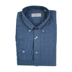 Patterned Slim Fit Shirt // Navy (XS)