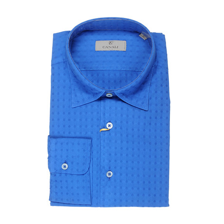 Patterned Slim Fit Shirt // Blue (XS)