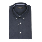 Plaid Slim Fit Shirt // Blue + Gray (XS)