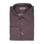 Patterned Slim Fit Shirt // Brown (XS)