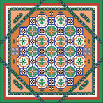 Chain Silk Twill Petit Scarf // Green 