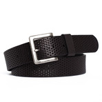 Leather Perforated Belt // Black (36" Waist)