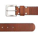 Leather Perforated Belt // Cognac (32" Waist)