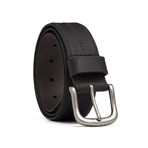 Leather Center Stitch Belt // Black (32" Waist)