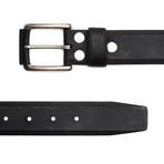 Leather Wrapped Buckle Belt // Black (32" Waist)