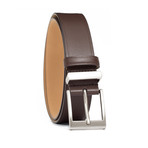 Leather Belt with Metal + Leather Keepers // Brown (32" Waist)