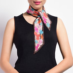 Lotus Silk Twilly Scarf // Brown