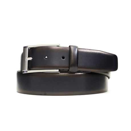 Burnished Genuine Leather Belt // Navy (32" Waist)
