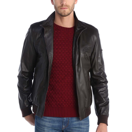Benton Leather Jacket // Brown (S)