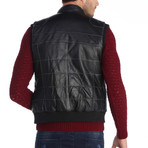 Dylan Leather Vest // Black + Gray (S)