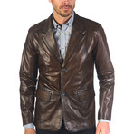 Shon Leather Jacket // Brown (XL)