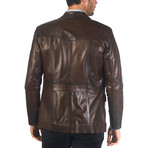 Shon Leather Jacket // Brown (3XL)