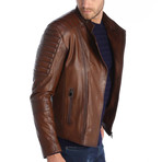 Bertram Leather Jacket // Brown (3XL)