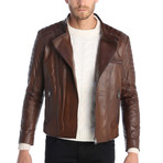 Bertram Leather Jacket // Brown (XL)