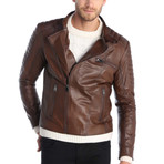 Bertram Leather Jacket // Brown (XS)