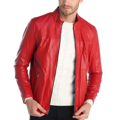 Lincoln Leather Jacket // Red (L)