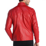 Lincoln Leather Jacket // Red (3XL)