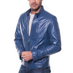 August Leather Jacket // Blue (XS)