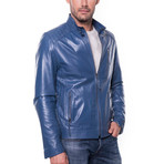 August Leather Jacket // Blue (M)