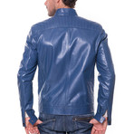 August Leather Jacket // Blue (L)