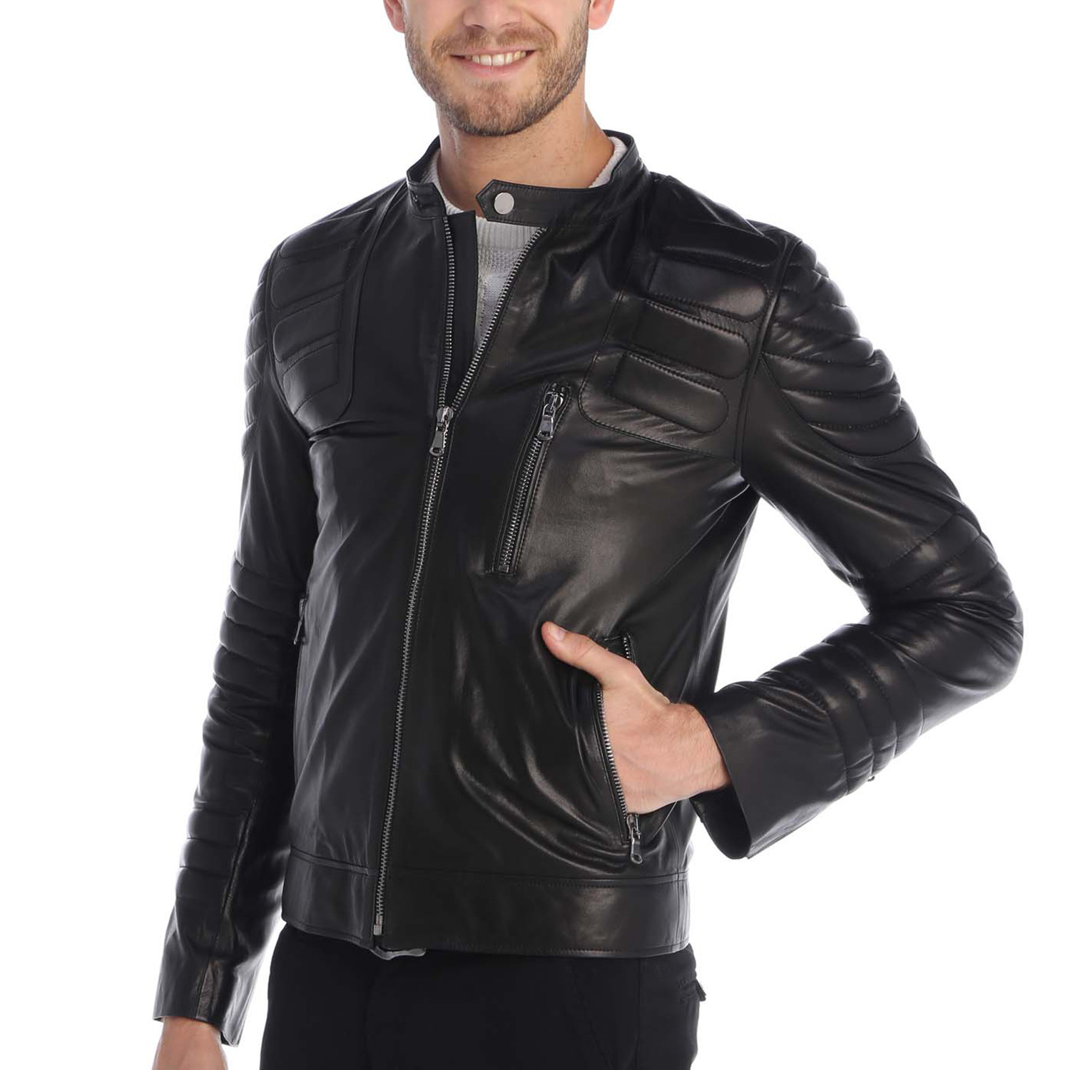 Dallas Leather Jacket // Black (L) - CLEARANCE: Outerwear - Touch of Modern