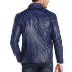 Geoffrey Leather Jacket // Blue (S)