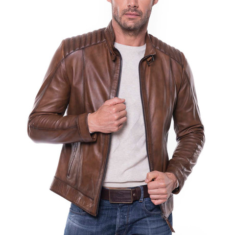 Mikel Leather Jacket // Cognac (2XL)