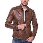 Mikel Leather Jacket // Cognac (XL)