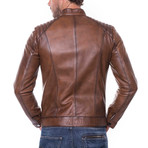 Mikel Leather Jacket // Cognac (S)