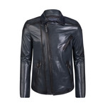 Peter Leather Jacket // Navy (L)