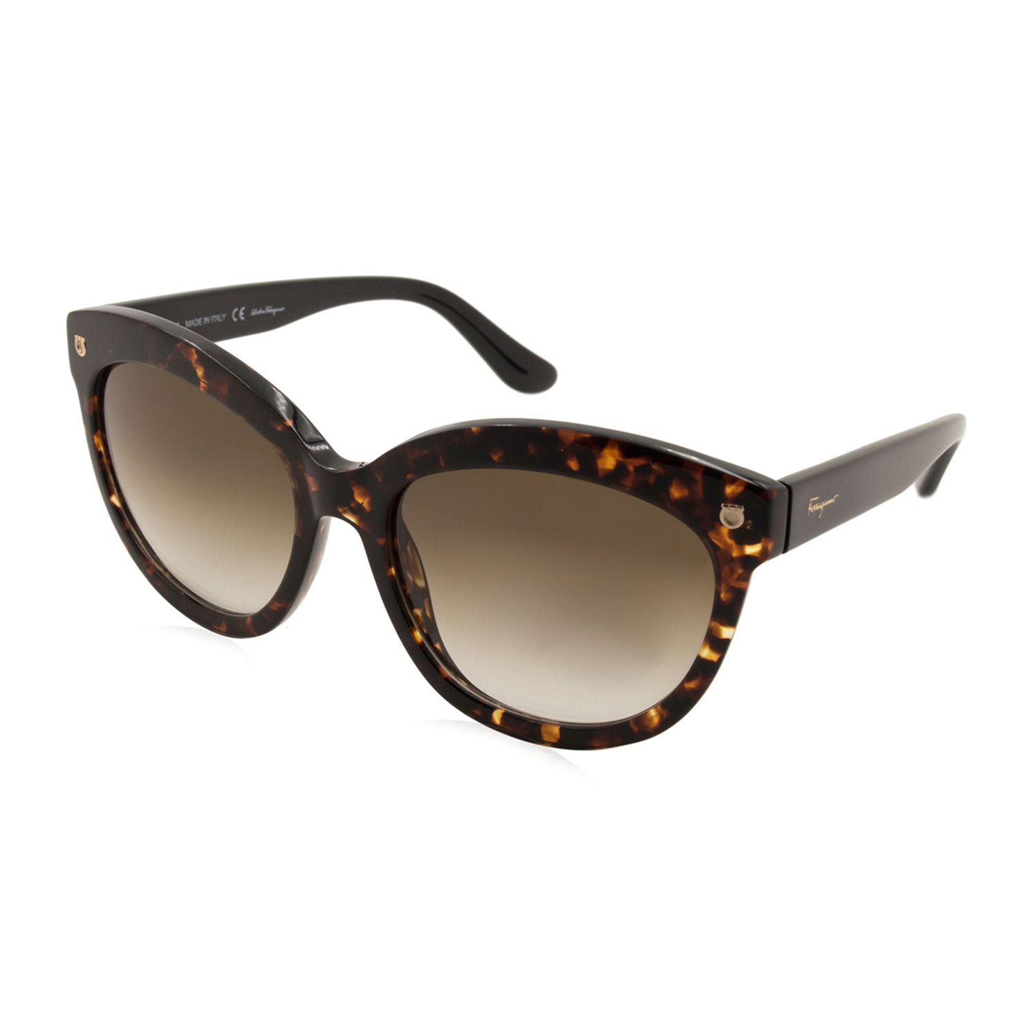 Ferragamo // Women's Cat Eye Sunglasses // Tortoise + Brown Gradient ...