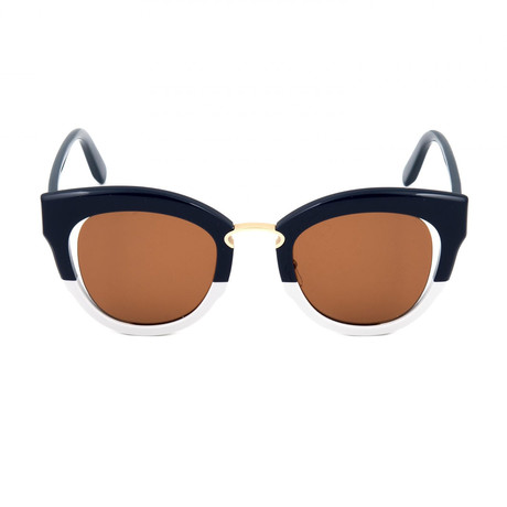 Ferragamo // Women's Butterfly Sunglasses // Blue + White + Grey