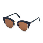 Ferragamo // Women's Butterfly Sunglasses // Blue + White + Grey