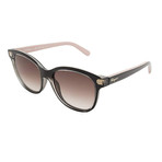 Ferragamo // Women's Rectangle Sunglasses // Crystal Black + Pink + Brown Gradient