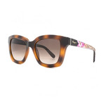 Ferragamo // Square Sunglasses // Tortoise + Floral Arms + Brown Gradient