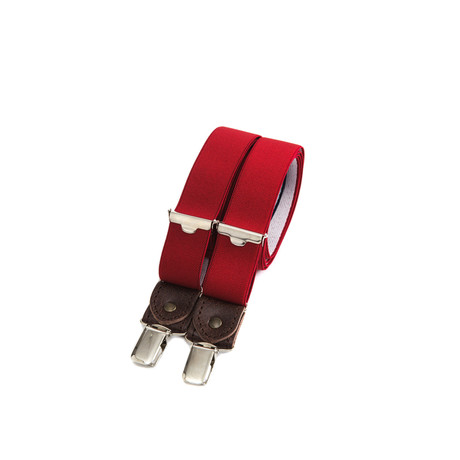 Skinny Clip-On + Leather Details // Red