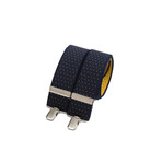 Wide Clip-On // Navy + Yellow Polka-Dots