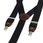 Wide Clip-On W/ Leather Details // Black