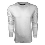 Healther Suede Long Sleeve Crew Neck // White (M)