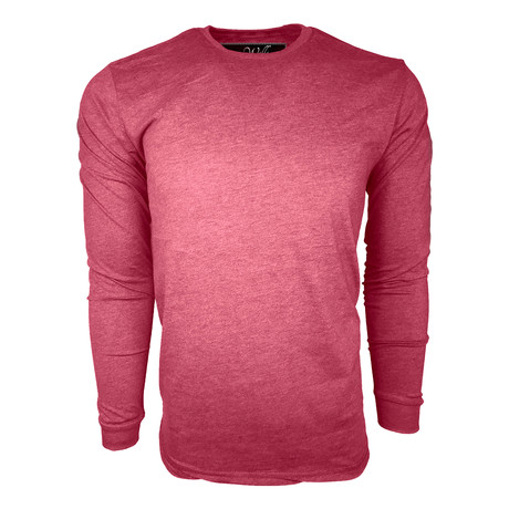 Healther Suede Long Sleeve Crew Neck // Burgundy (M)